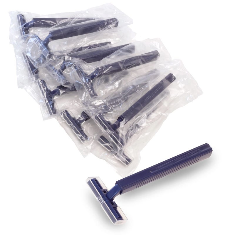 Freshscent (144 Pack) Individually Wrapped Twin Blade Razors with Clear Safety Cap, Disposable, Bulk Packed, Sold by the Case. Unisex. - Image 1